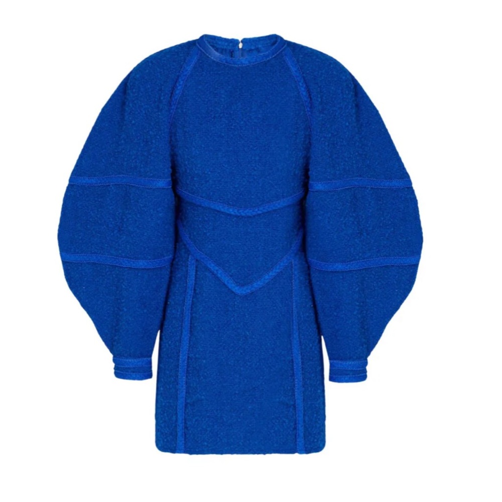 NWT ROTATE cobalt blue Darleena mini dress in blue tattoo, size EU 34/US 2